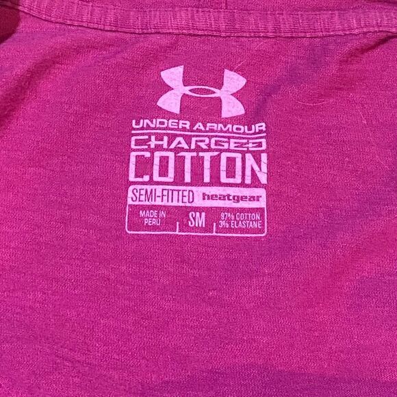 Under Armour Magenta "Charged Cotton" Semi-Fitted Heatgear V-Neck Hoodie Small - Picture 3 of 8